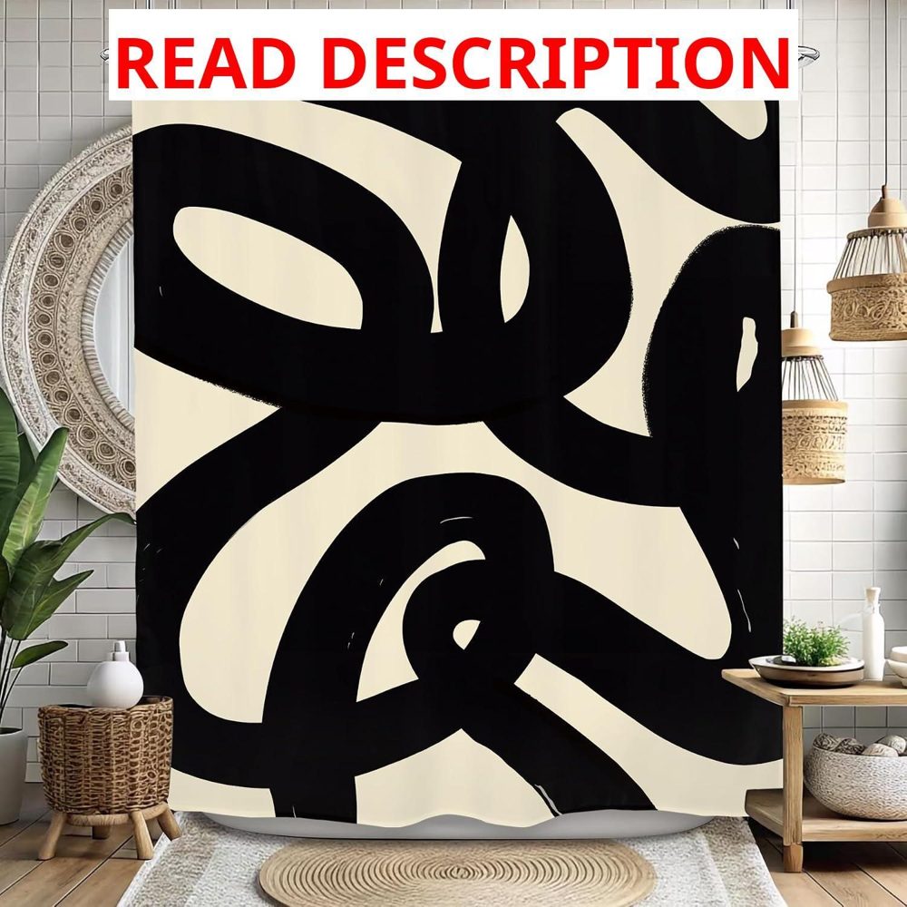 Abstract Black Shower Curtain 60x72