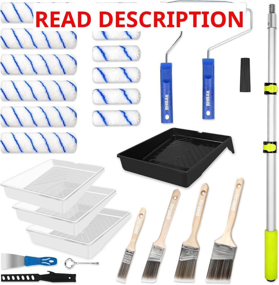 Paint Roller Kit with Extension Pole 27 Pc