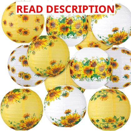 Panelee Sunflower Lanterns 12 Pack 8"