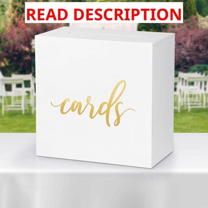 Hooqict White Wooden Wedding Card Box
