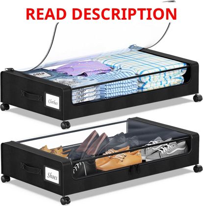 YAASHEEN Under-Bed Storage with Wheels 60L