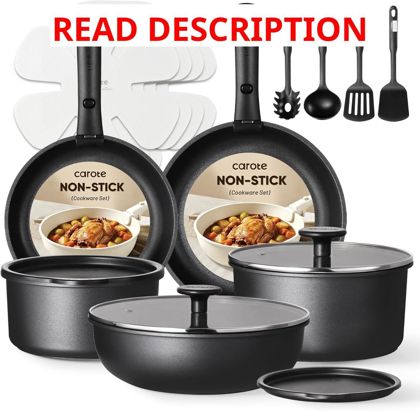 CAROTE 19pc Pots & Pans Set Non-Stick