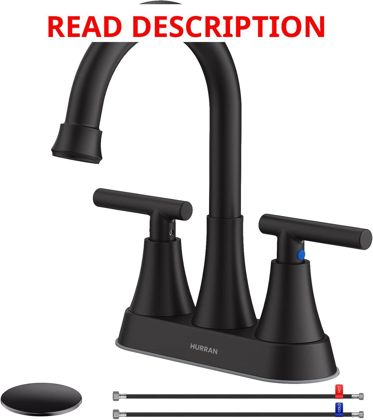 Hurran matte black 4" Centerset Faucet
