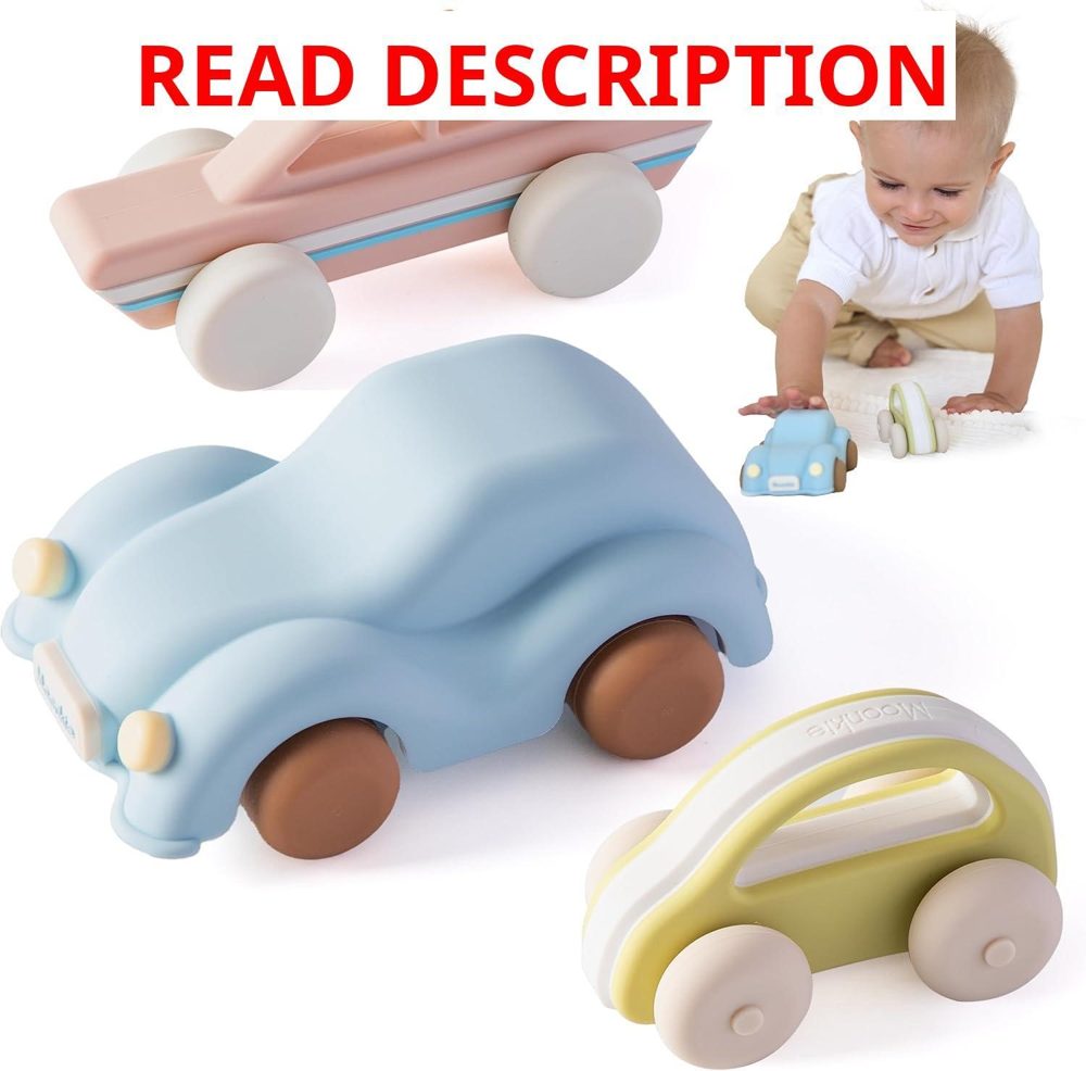 Moonkie Food Grade Silicone Toy Cars 3 Pack