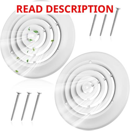 Therwen 2 Pcs 8" Round Vent Cover White