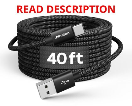 CLEEFUN 40ft USB-C Cable Nylon (Black)