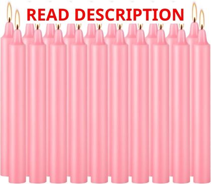 YOROXRG 40 Pack Unscented 4" Taper Candles Pink