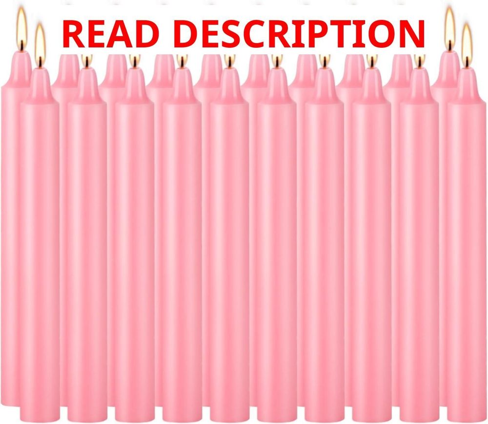 YOROXRG 40 Pack Unscented 4" Taper Candles Pink
