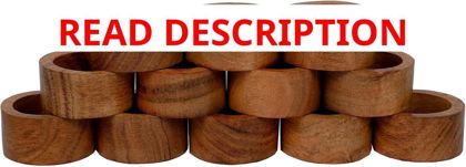 SAMHITA Acacia Wood Napkin Ring Set (12)