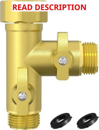 Solid Metal 2-Way Hose Splitter 3/4" Spigot