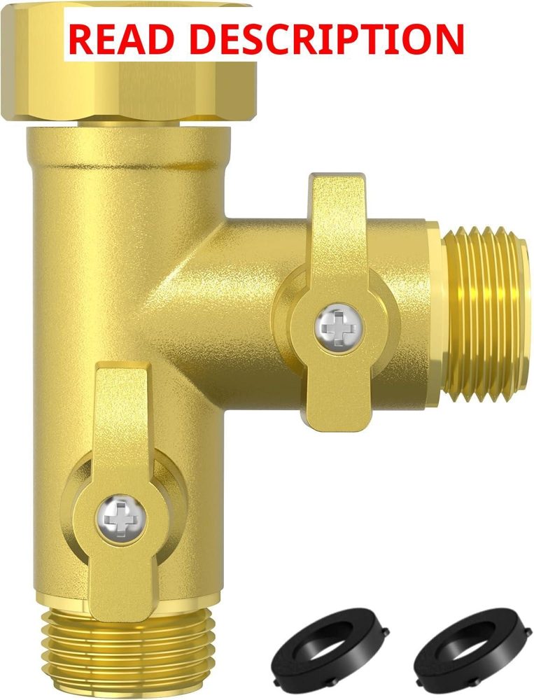 Solid Metal 2-Way Hose Splitter 3/4" Spigot