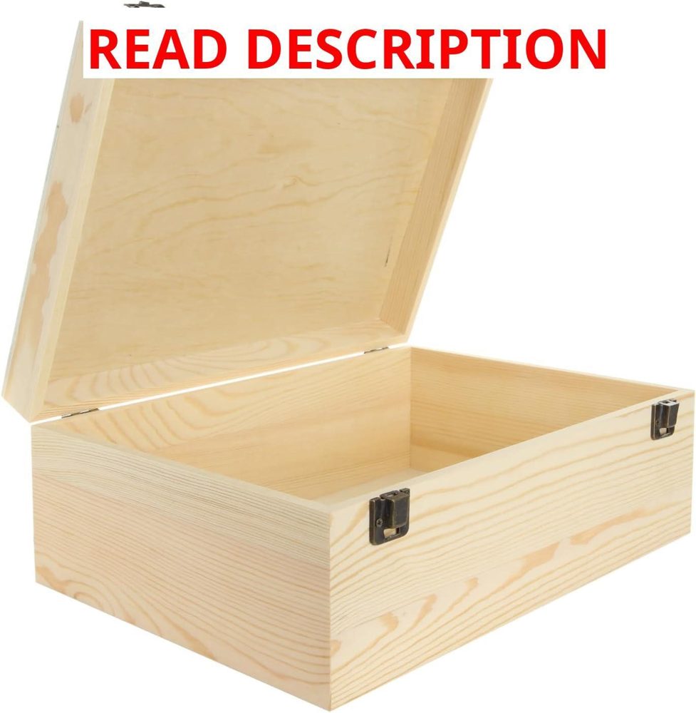 LANIAKEA Unfinished Wood Box 12x9x5