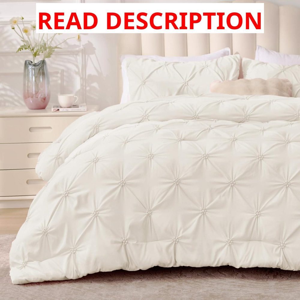 BEDELITE Queen Comforter Set Cream White