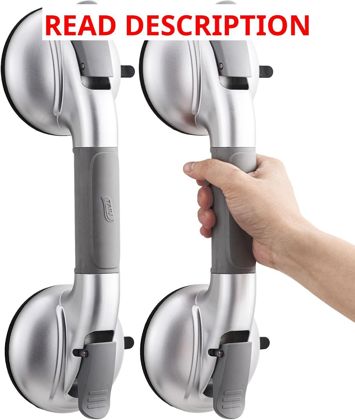TAILI Suction Shower Grab Bars 2 Pack Silver