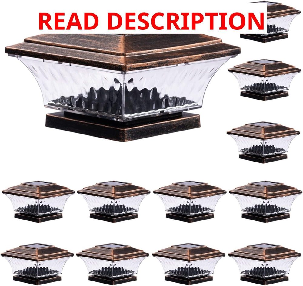 HUYIENO Solar Post Cap Lights 4x4 12pk