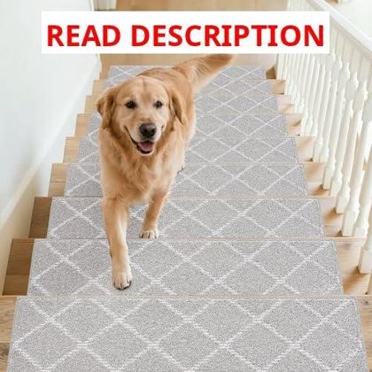 BEQHAUSE Stair Treads 28x9in 15pc Grey