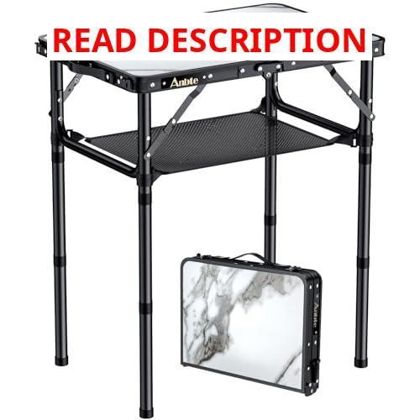 Anbte Folding Camping Table 24"x16" White