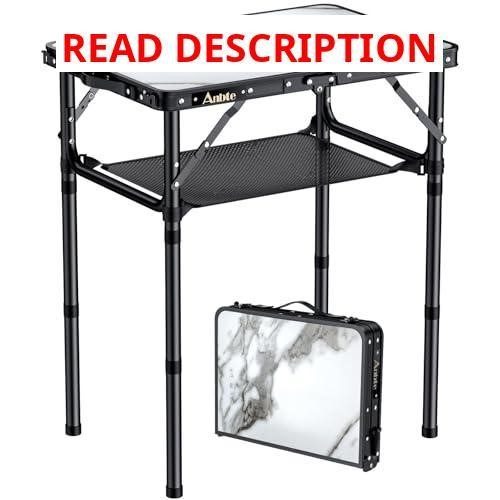 Anbte Folding Camping Table 24"x16" White