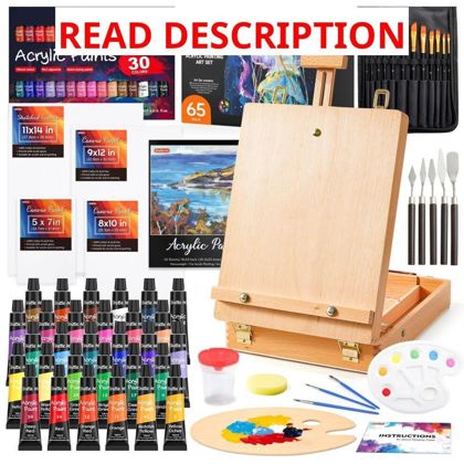 Acrylic Paint Set with Easel Box 30 Colours