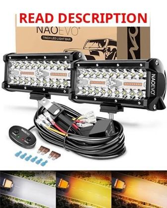 NAOEVO 7" LED Light Bar 240W Off Road Lights
