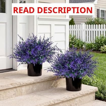 Artificial Lavender Topiary Trees in Pots