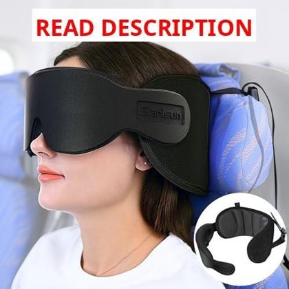 Sarisun Travel Pillow with Eye Mask Dark Grey