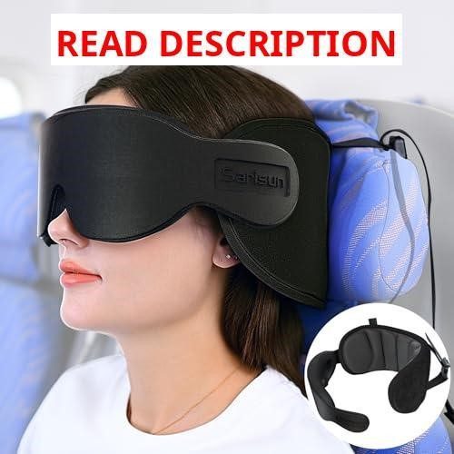 Sarisun Travel Pillow with Eye Mask Dark Grey