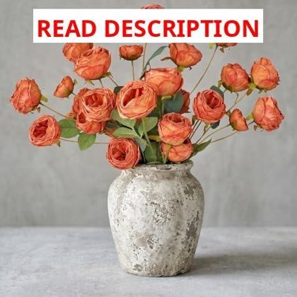 Burnt Orange Silk Peonies 24 Heads
