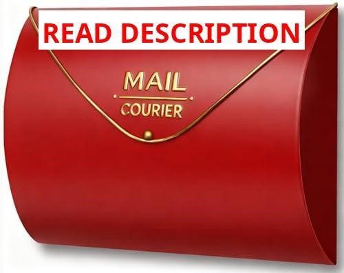 Large Red Outdoor Mailbox 13.3x10.35x3.5 in
