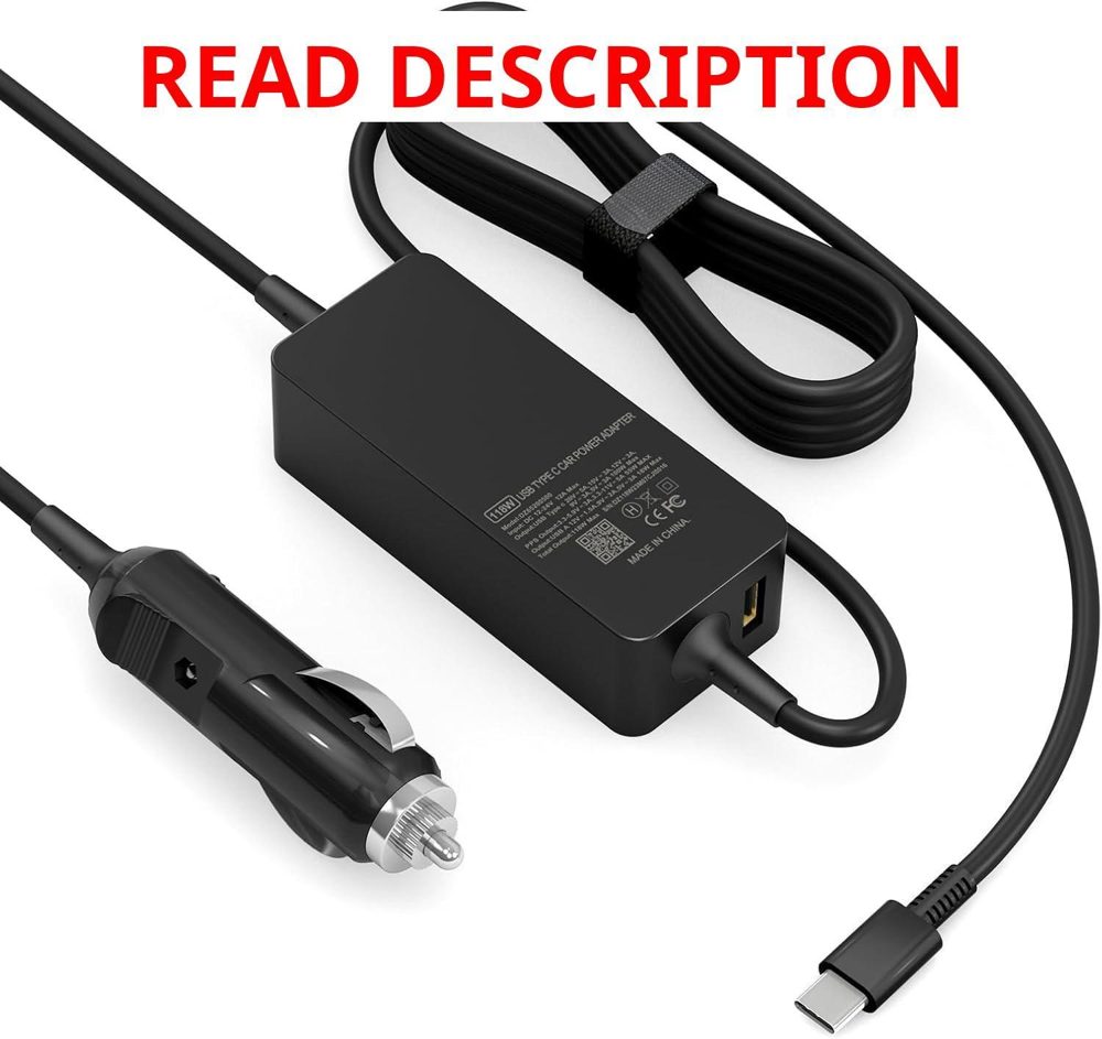 100W Laptop Car Charger USB-C for Dell/XPS/Lat