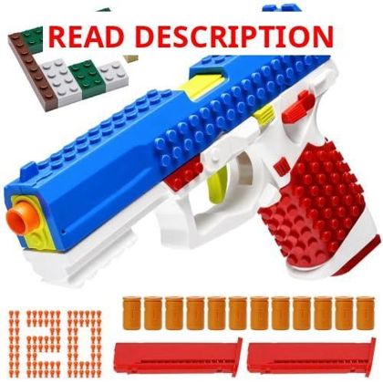 Building Block Toy Gun Shell Ejecting White