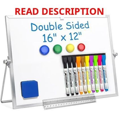 Dry Erase Magnetic Whiteboard 16x12" Desk