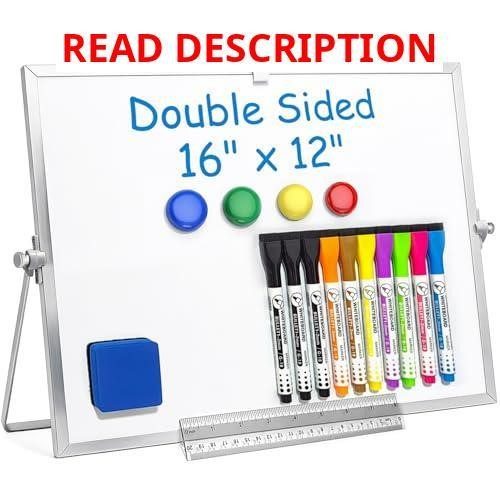 Dry Erase Magnetic Whiteboard 16x12" Desk