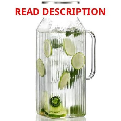 Square Glass Pitcher with Lid 2L/68oz