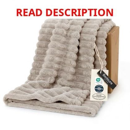 Bedsure Beige Throw Blanket 50"x60"