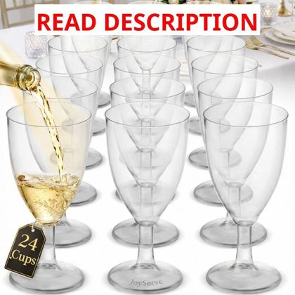 7 oz Clear Disposable Wine Glasses (24-Pack)