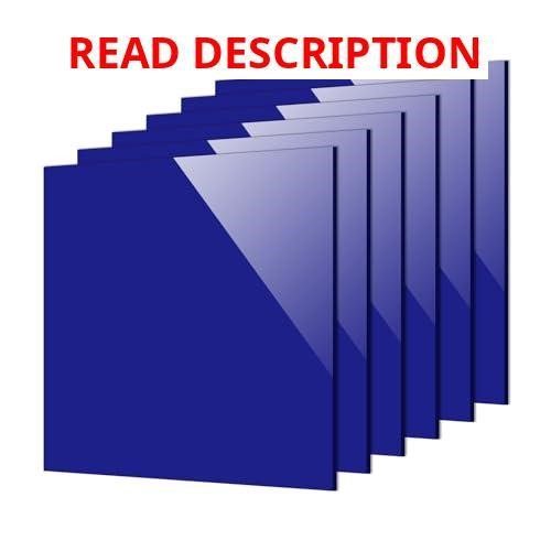 Gute 6Pcs Cast Acrylic Sheet 8x8in Blue