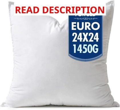 MIULEE 24x24 Inch Euro Pillow Insert