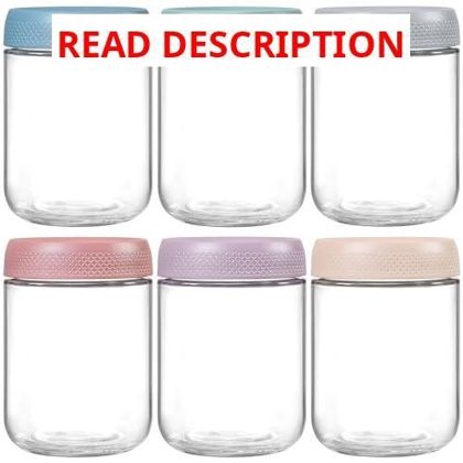 Netany 6-pack 16 oz Oats Jars with Lids