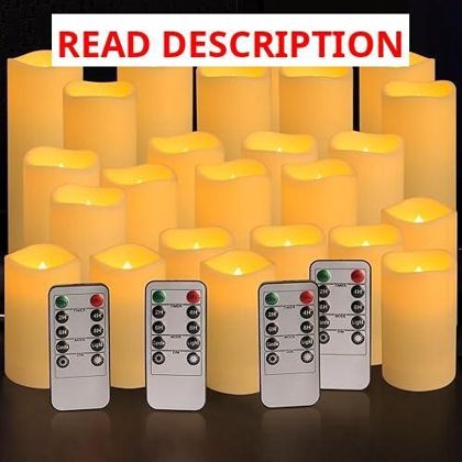 YOROXRG 24 LED Flameless Candles with Remotes