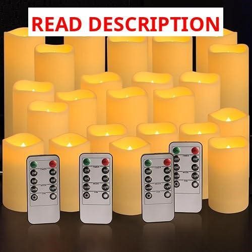 YOROXRG 24 LED Flameless Candles with Remotes