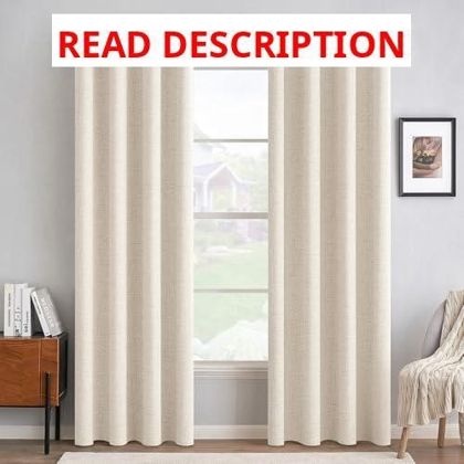 MIULEE 100% Blackout Linen Curtains 52x84
