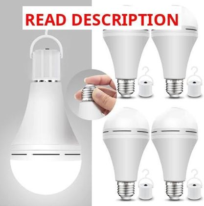 Neporal 4-Pack Emergency LED Bulbs 1500mAh 15W