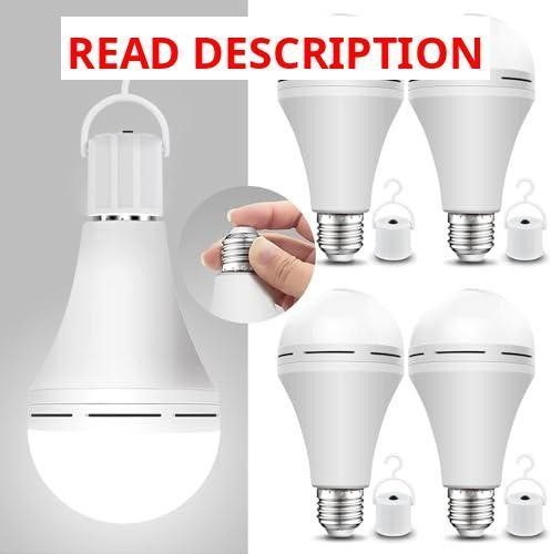 Neporal 4-Pack Emergency LED Bulbs 1500mAh 15W