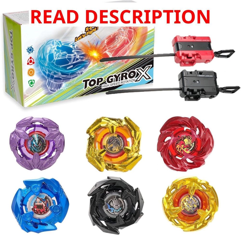 X Battle Blade Set: 6 Tops & 2 Launchers