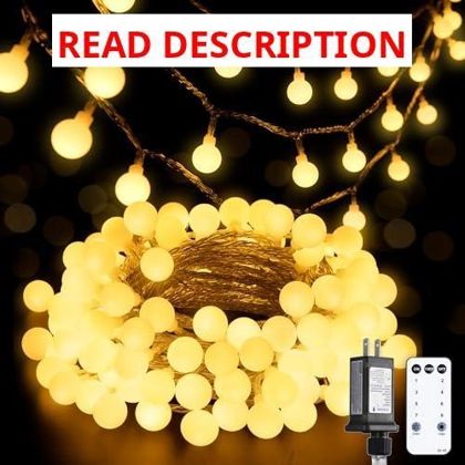 JMEXSUSS 100 LED Globe String Lights 33ft
