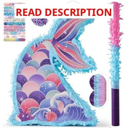 VINTS Mermaid Pinata with Blindfold & Stick