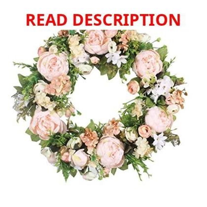Artificial Peony Wreath for Front Door Decor