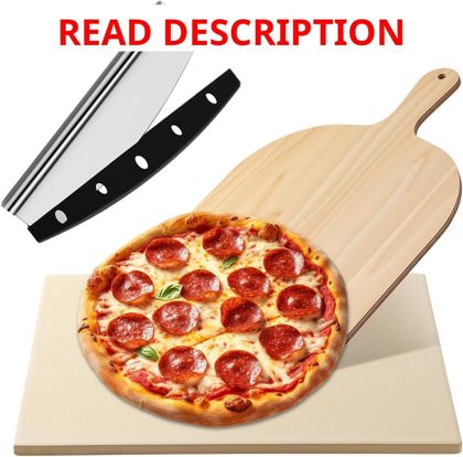 3-Pcs Large Pizza Stone Set 15x12 Cordierite