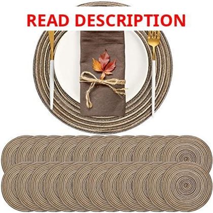 Buryeah 24-Pcs 13" Woven Placemats Boho